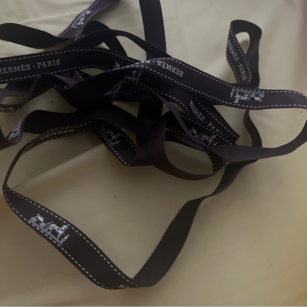 Hermes ribbon chocolate brown about 200cm length